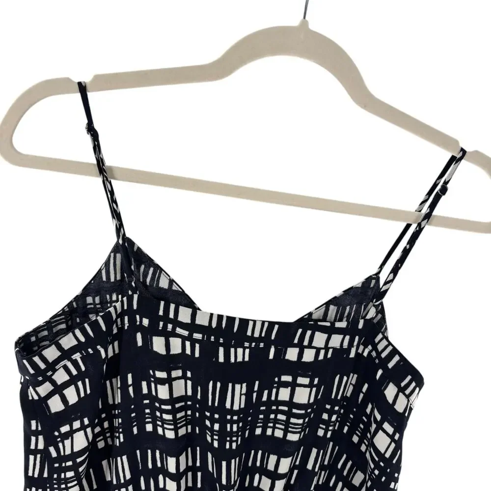 Madewell Navy Blue Brushstroke Plaid Sleeveless Ankle Tie Jumpsuit - Picture 7 of 11